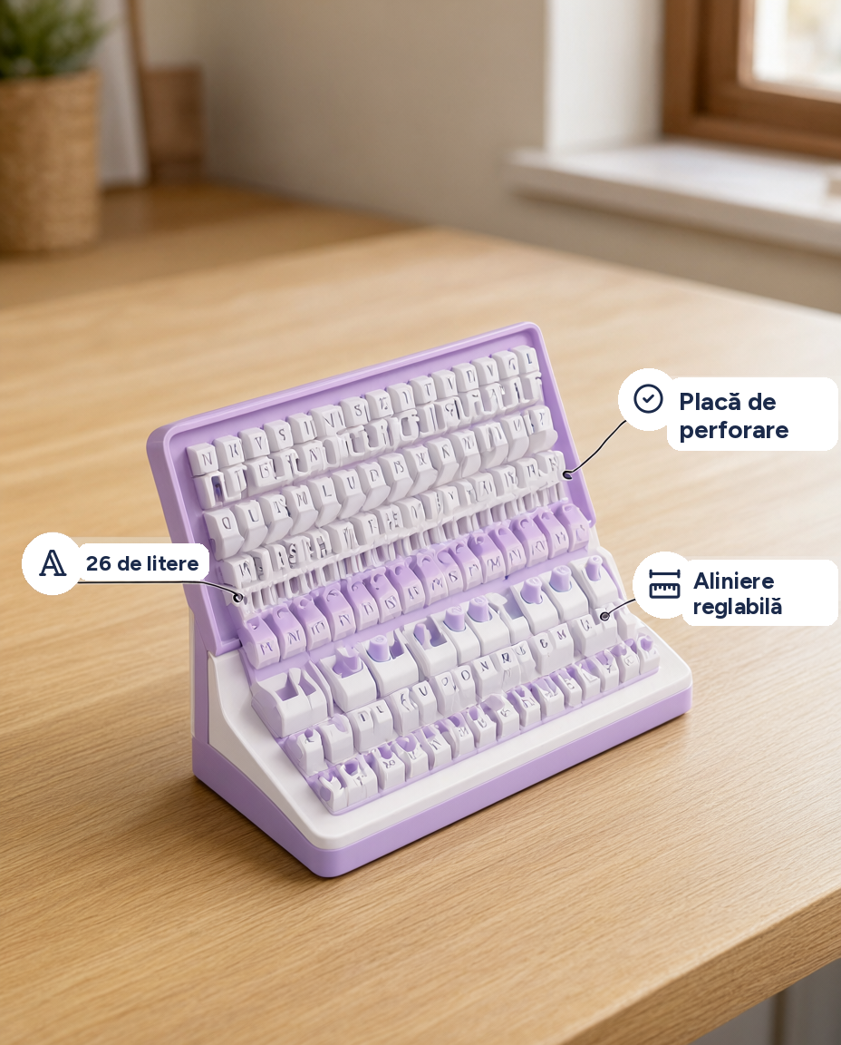 Set perforator de litere din hârtie Letter Punch Board, 26 de litere