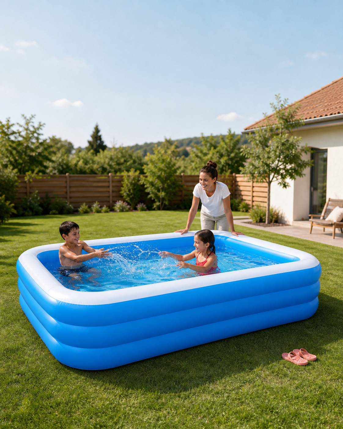 Piscină Gonflabilă de Grădină (180*140 cm) – Distracție de Vară pentru Familie