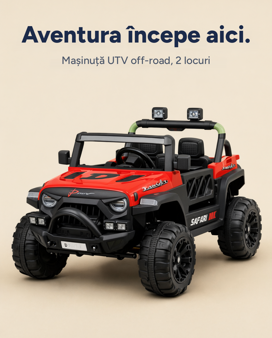 Mașinuță electrică UTV off-road pentru copii, 2 locuri