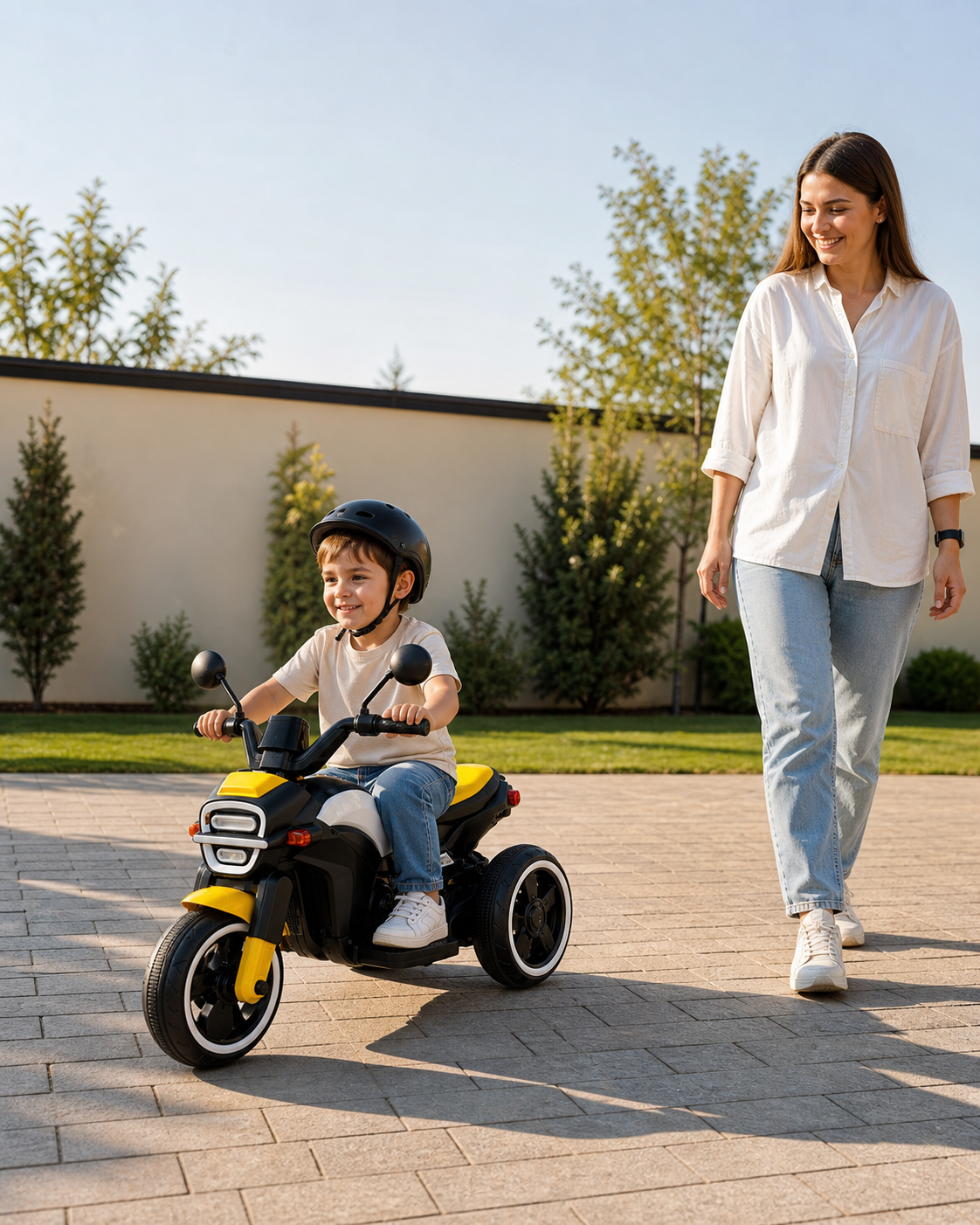 Motocicletă Electrică pentru Copii – Cu Roți Ajutătoare & Sunete