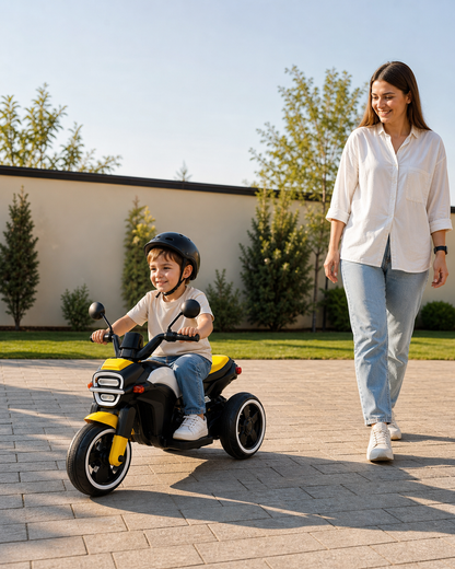 Motocicletă Electrică pentru Copii – Cu Roți Ajutătoare & Sunete