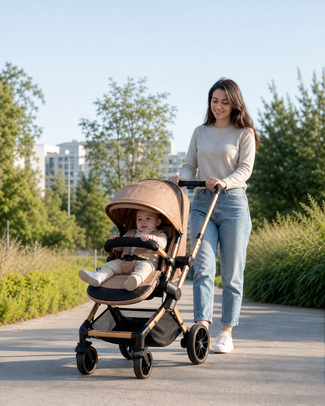 Cărucior Premium Modular pentru Bebeluși – Pliabil, Confortabil & Manevrabil