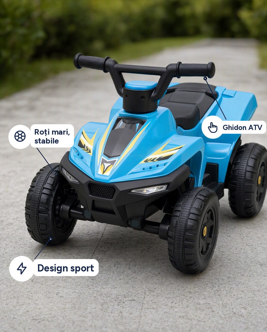 ATV electric pentru copii, roți mari