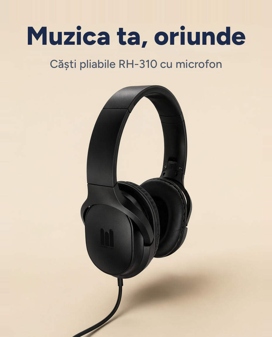 Căști pliabile RH-310 cu conector USB-C și microfon