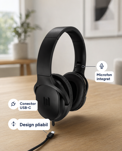Căști pliabile RH-310 cu conector USB-C și microfon