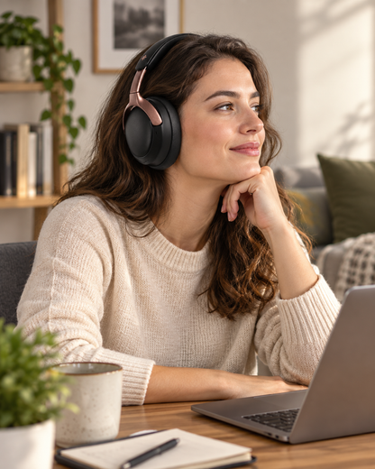 Căști wireless cu noise cancelling și mod Transparency, 5 microfoane ENC
