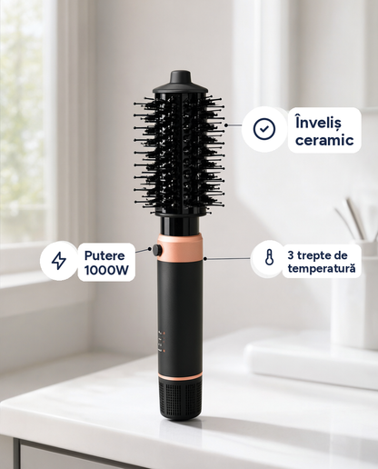 Perie rotativă cu aer cald Magic Hot Air Styler 1000W, 3 trepte
