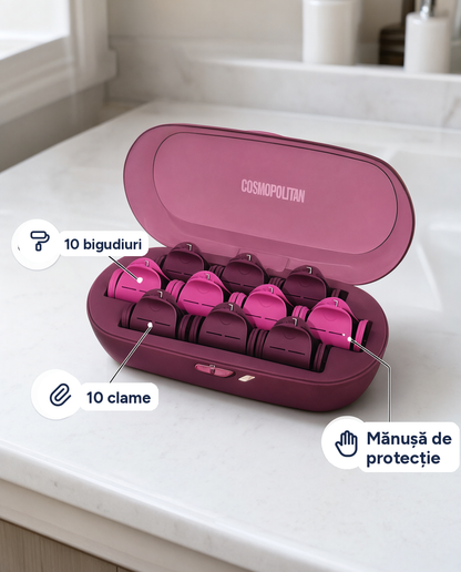 Bigudiuri termice Cosmopolitan Heated Rollers 430W, 10 bigudiuri