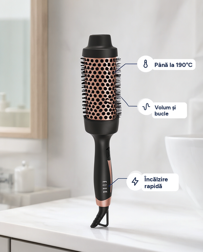 Perie electrică de coafat ELLE Hot Hair Curler Brush, 190°C