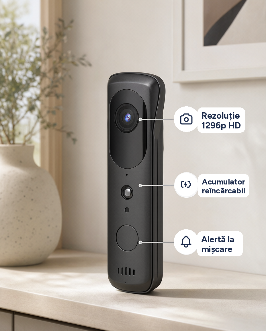 Sonerie video inteligentă LSC Smart Connect, 1296p, Wi-Fi, acumulator
