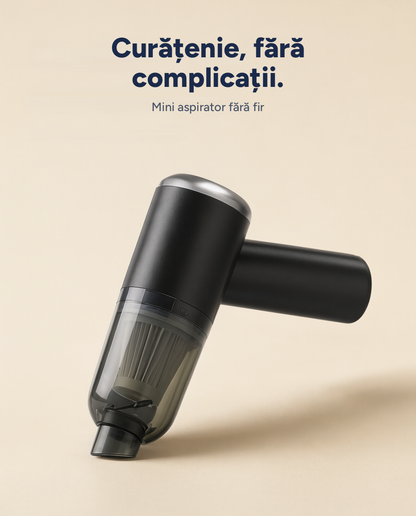 Mini aspirator fără fir pentru mașină și birou, autonomie 10 min