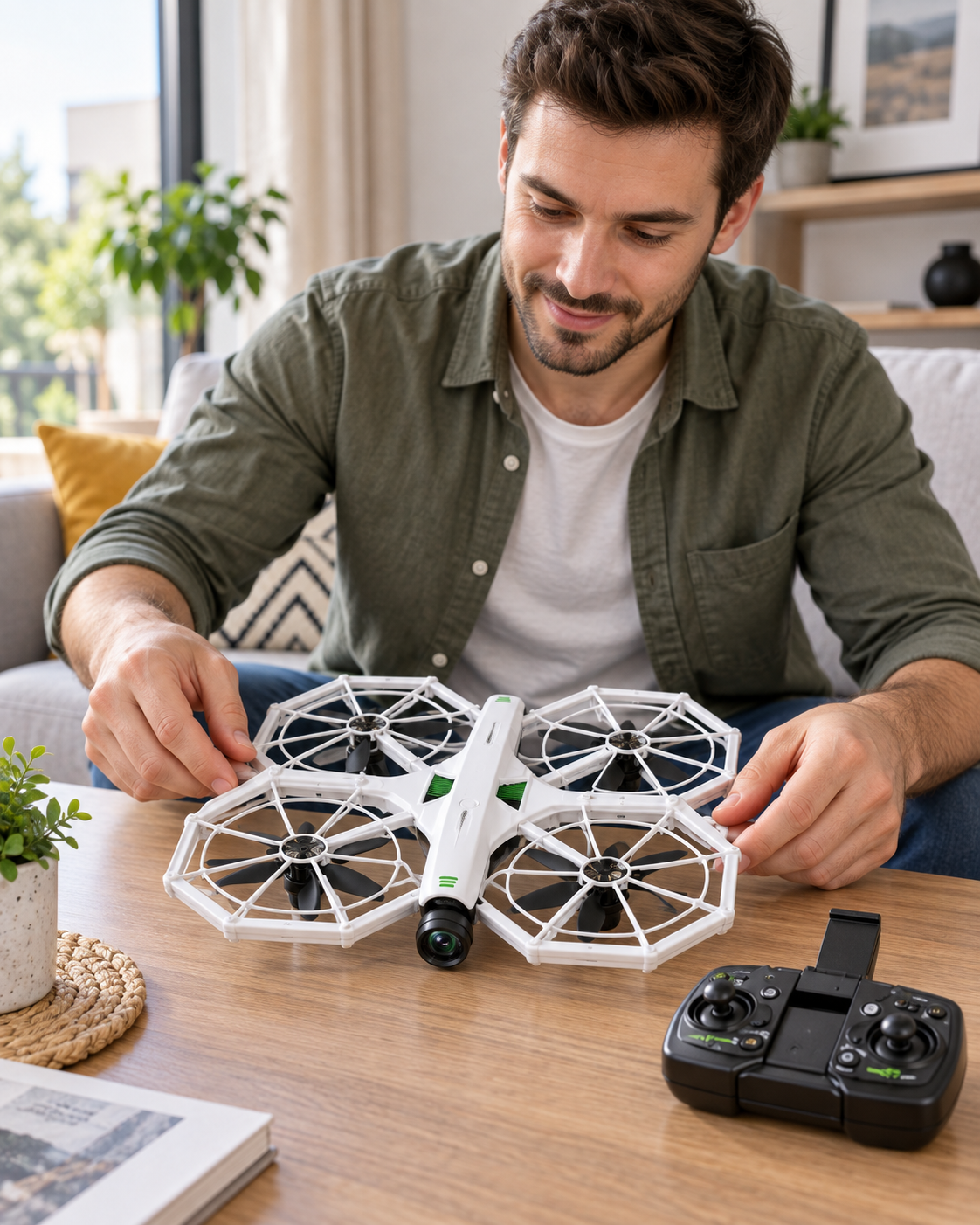 Dronă Nova Cam cu cameră HD, Wi-Fi, lumini LED, flip 360°