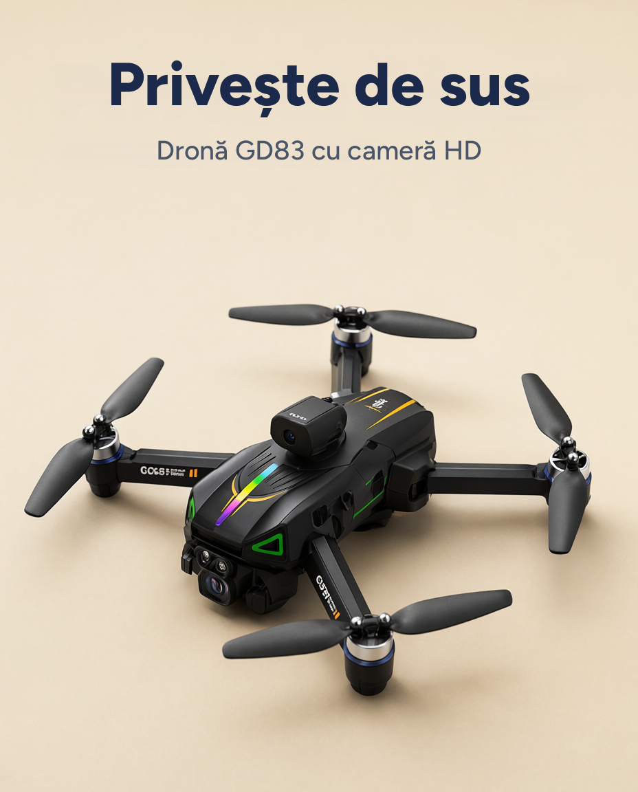 Dronă GD83 cu cameră HD, 2,4 GHz, evitare obstacole