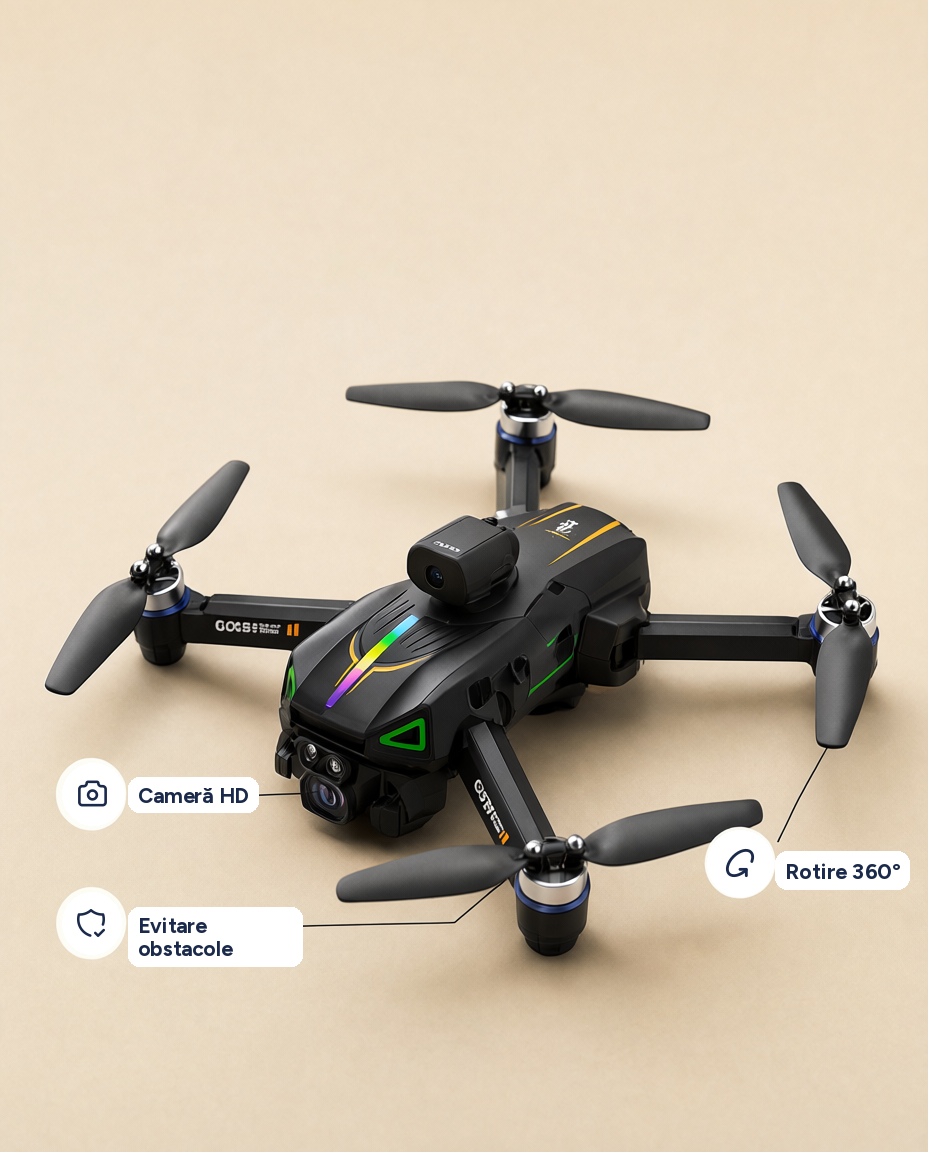 Dronă GD83 cu cameră HD, 2,4 GHz, evitare obstacole