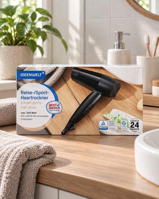 Uscător de păr compact Ideenwelt 1300W, 115/230V, pentru călătorii