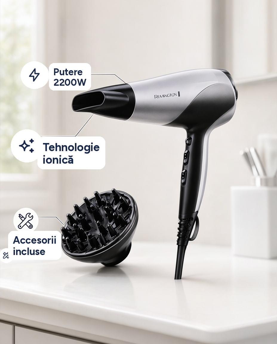 Uscător de păr Remington Ionic Dry 2200, 2200W