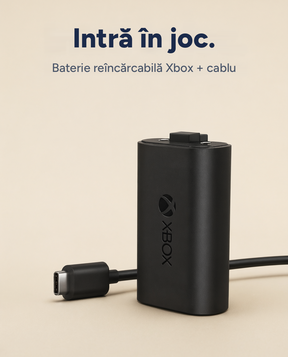 Baterie reîncărcabilă Xbox + cablu USB-C