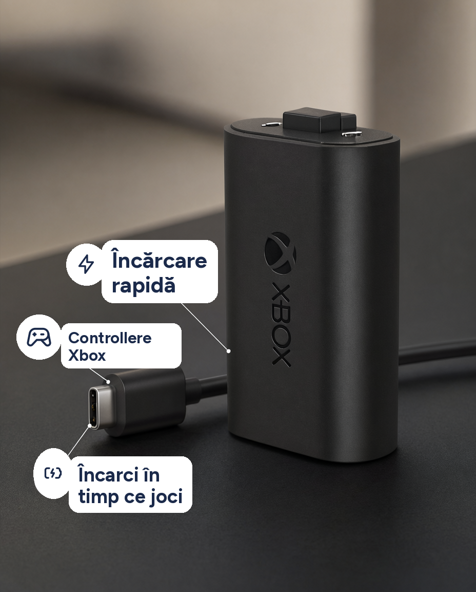 Baterie reîncărcabilă Xbox + cablu USB-C