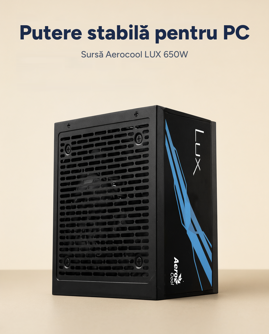 Sursă de alimentare Aerocool LUX 650W, 80 Plus Bronze