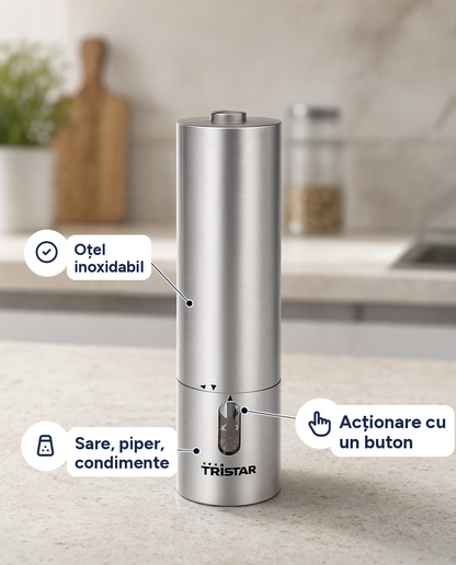Râșniță electrică pentru condimente Tristar PD-3823, inox