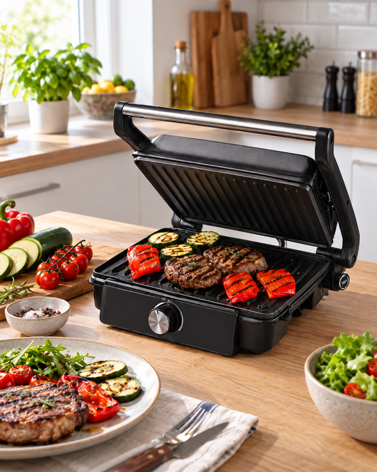 Grill electric de contact Ideenwelt 1200W, antiaderent, deschidere 180°