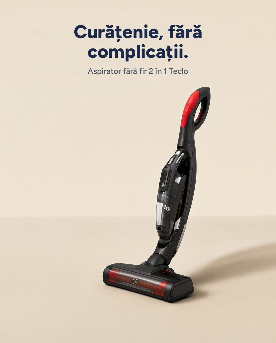 Aspirator fără fir 2 în 1 Teclo, 22,2V, autonomie 35 min