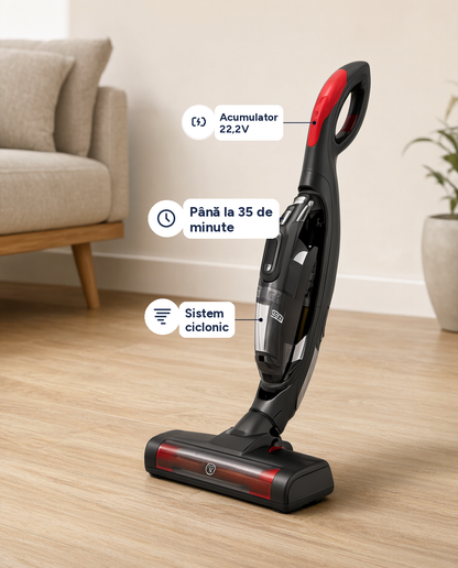 Aspirator fără fir 2 în 1 Teclo, 22,2V, autonomie 35 min