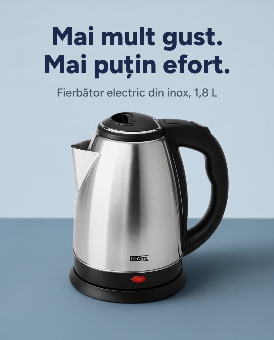 Fierbător electric din inox 1800W, 1,8 L