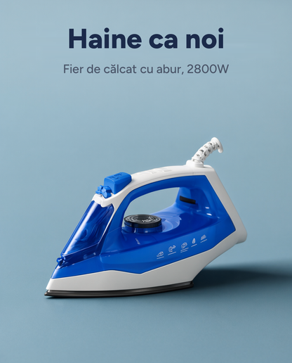 Fier de călcat cu abur EDEKA Zuhause 2800W, talpă ceramică