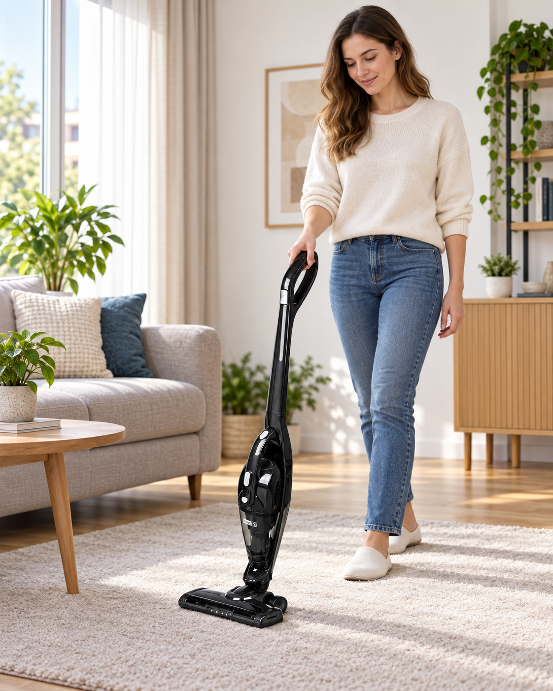 Aspirator vertical fără fir 2 în 1 Tectro, 0,8 L, 2 viteze, LED