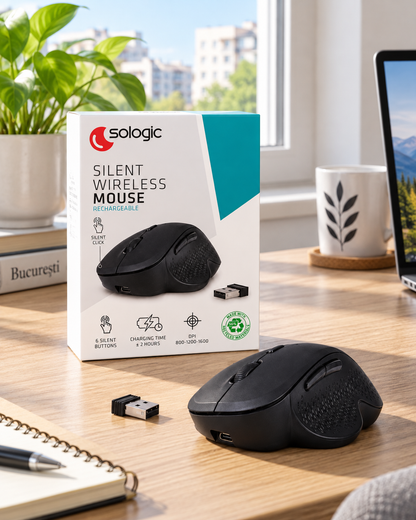 Mouse wireless silențios, reîncărcabil