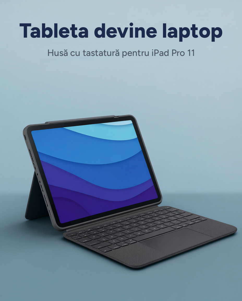 Husă cu tastatură și trackpad pentru iPad Pro 11 inch
