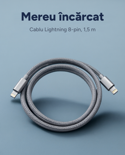 Cablu Lightning 8-pin, 1,5 m, încărcare și transfer de date