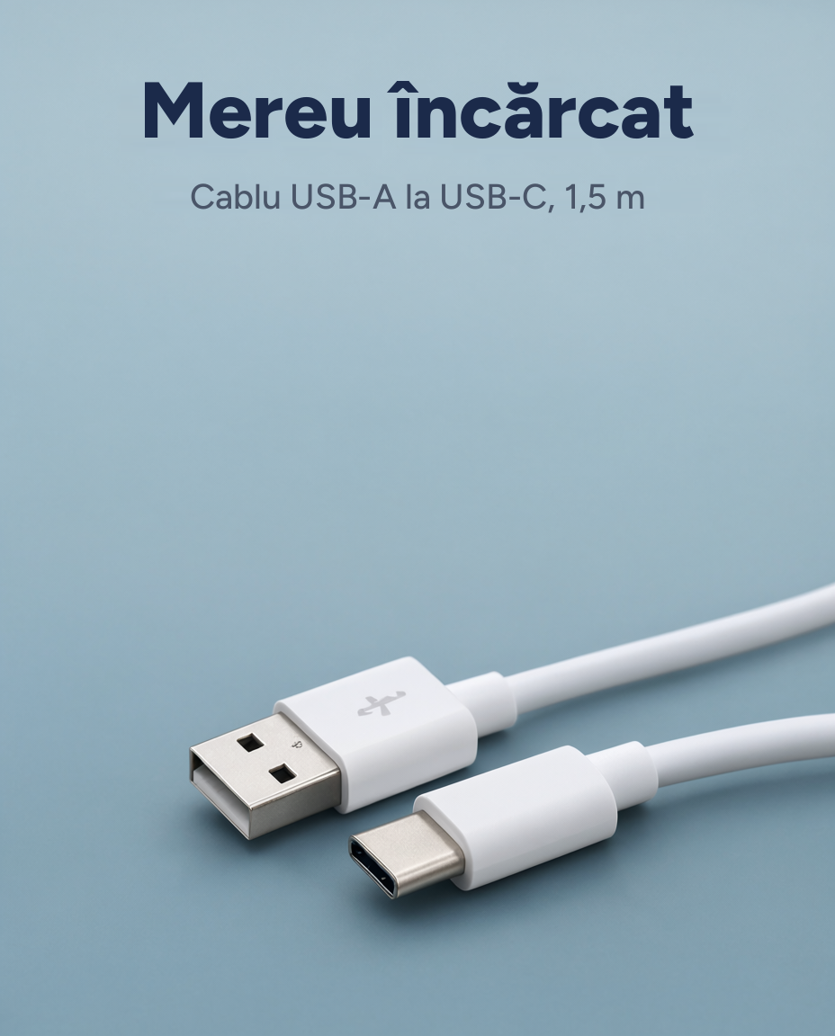 Cablu USB-A la USB-C, 1,5 m