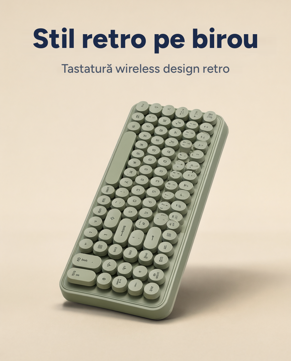 Tastatură wireless cu design retro