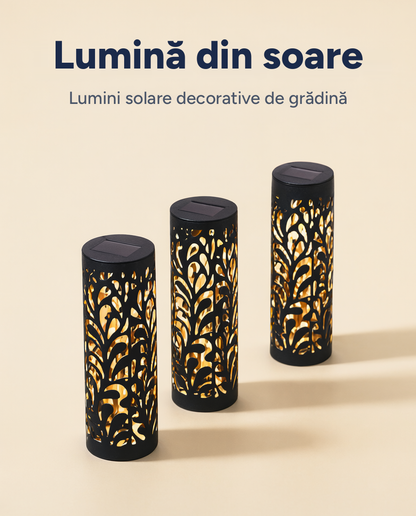 Lumini solare decorative de grădină cu efect de umbre