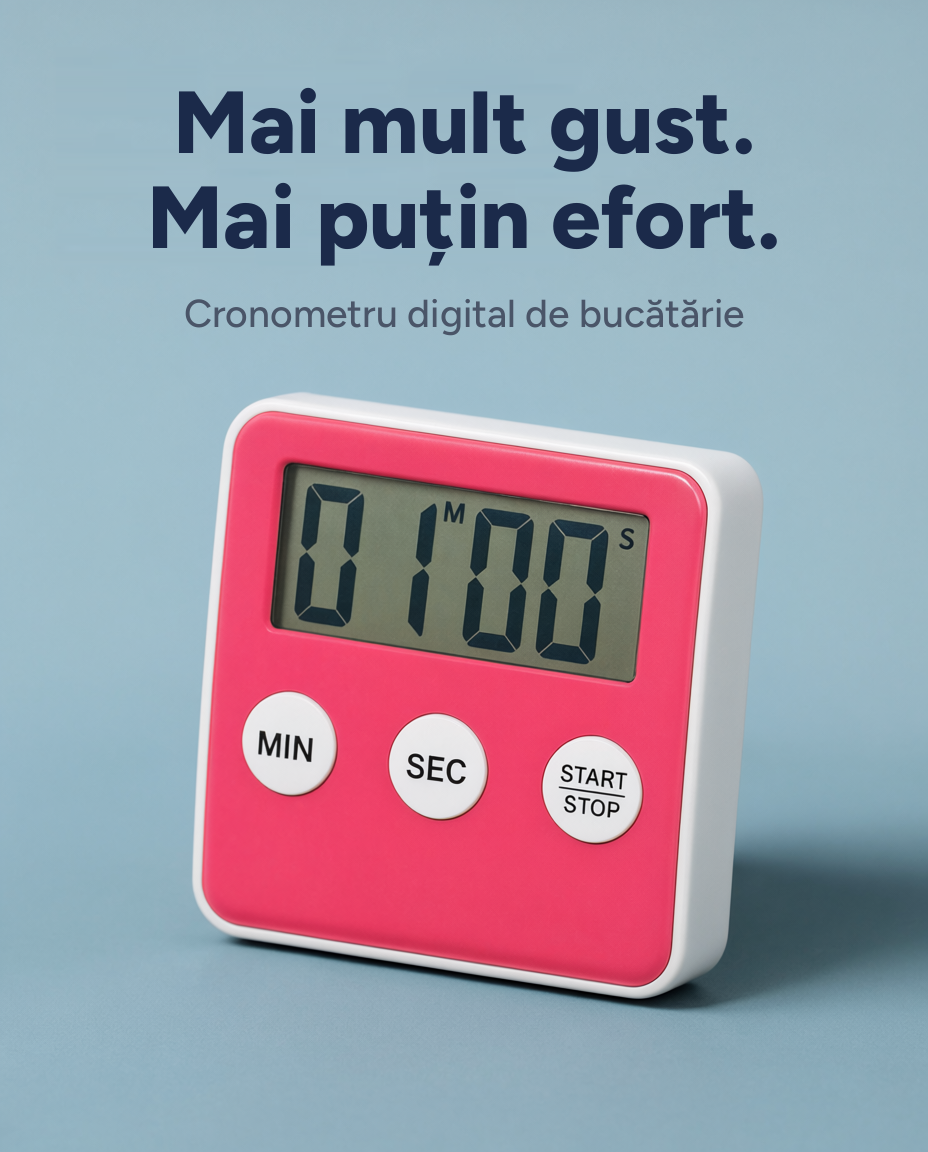 Cronometru digital de bucătărie DAY, ecran LCD, magnet