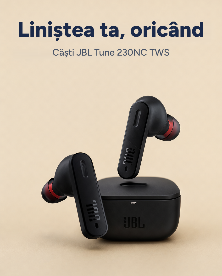 Căști wireless JBL Tune 230NC TWS cu anulare activă a zgomotului