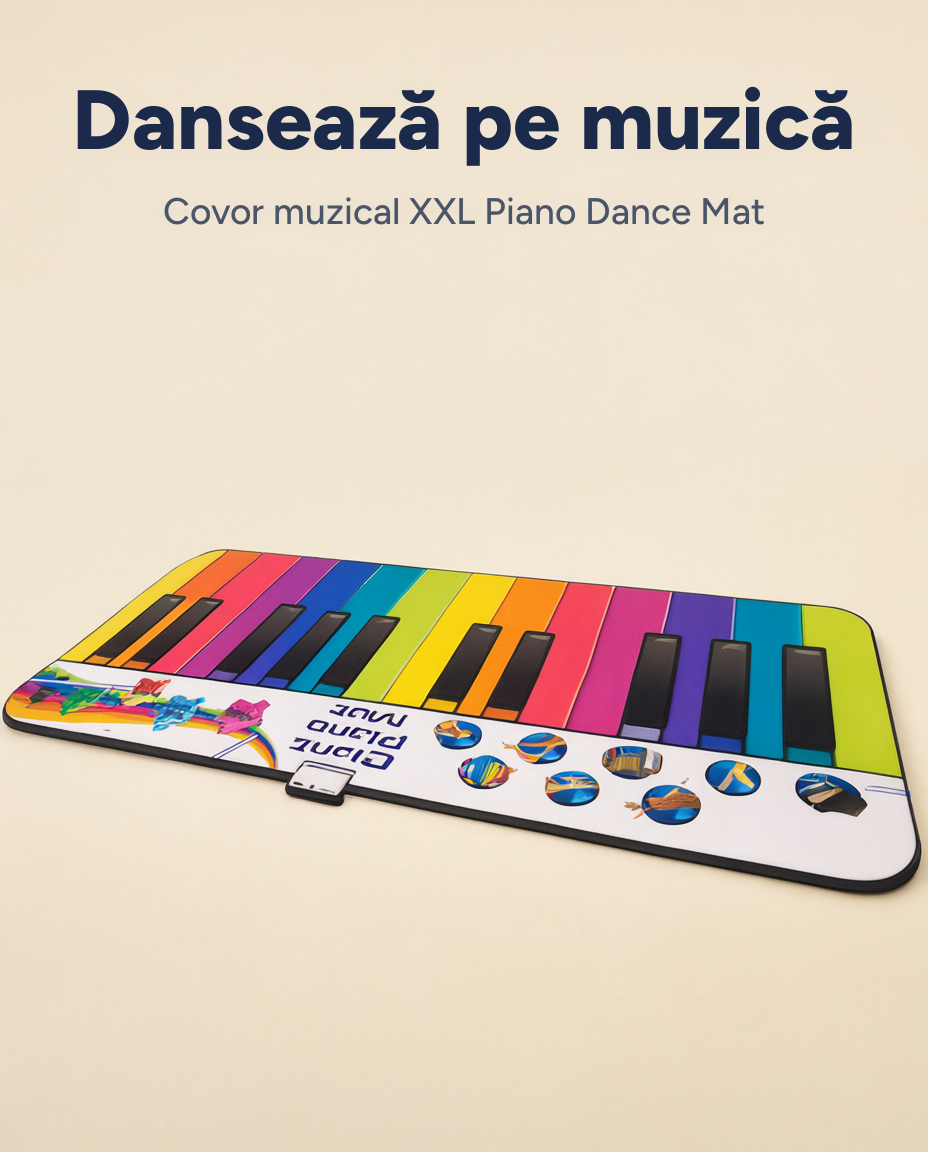Covor muzical XXL pentru copii Piano Dance Mat, 24 de taste