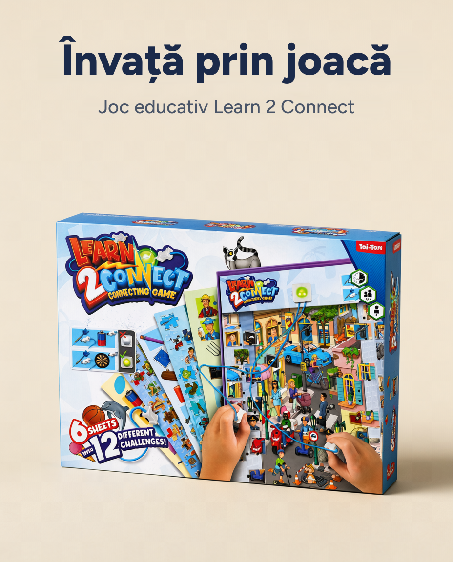 Joc educativ de conectare pentru copii Learn 2 Connect, 6 plăci