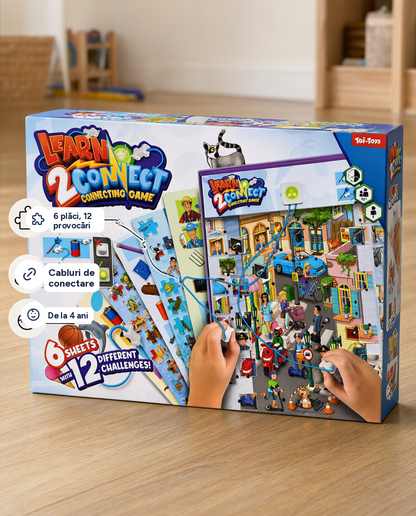 Joc educativ de conectare pentru copii Learn 2 Connect, 6 plăci