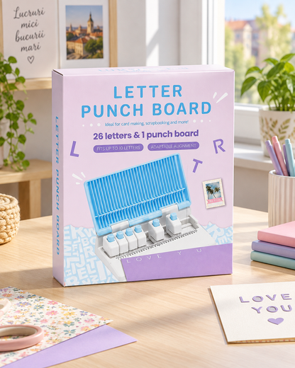 Set perforator de litere din hârtie Letter Punch Board, 26 de litere