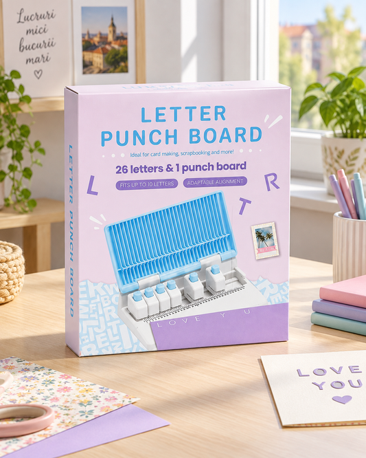 Set perforator de litere din hârtie Letter Punch Board, 26 de litere