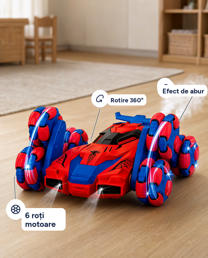 Mașină cu telecomandă Super Laser 6WD Sprayer Stunt Car, efect de abur