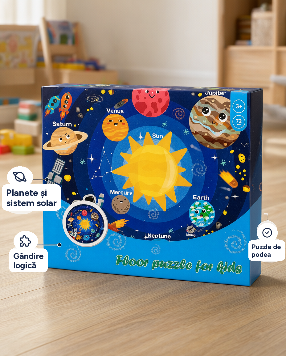 Puzzle de podea pentru copii cu tematică spațială, Floor Puzzle