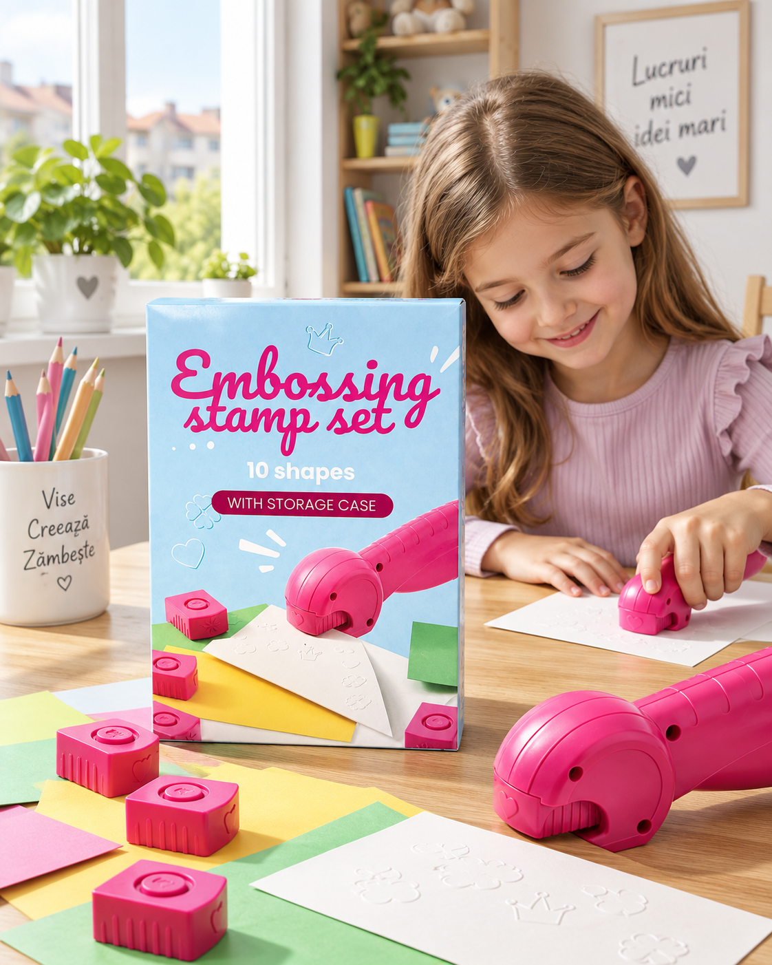 Set de ștampile embossing pentru copii, Embossing Stamp Set