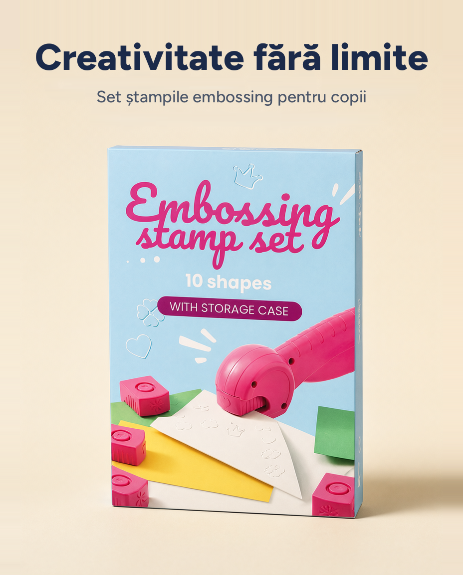 Set de ștampile embossing pentru copii, Embossing Stamp Set