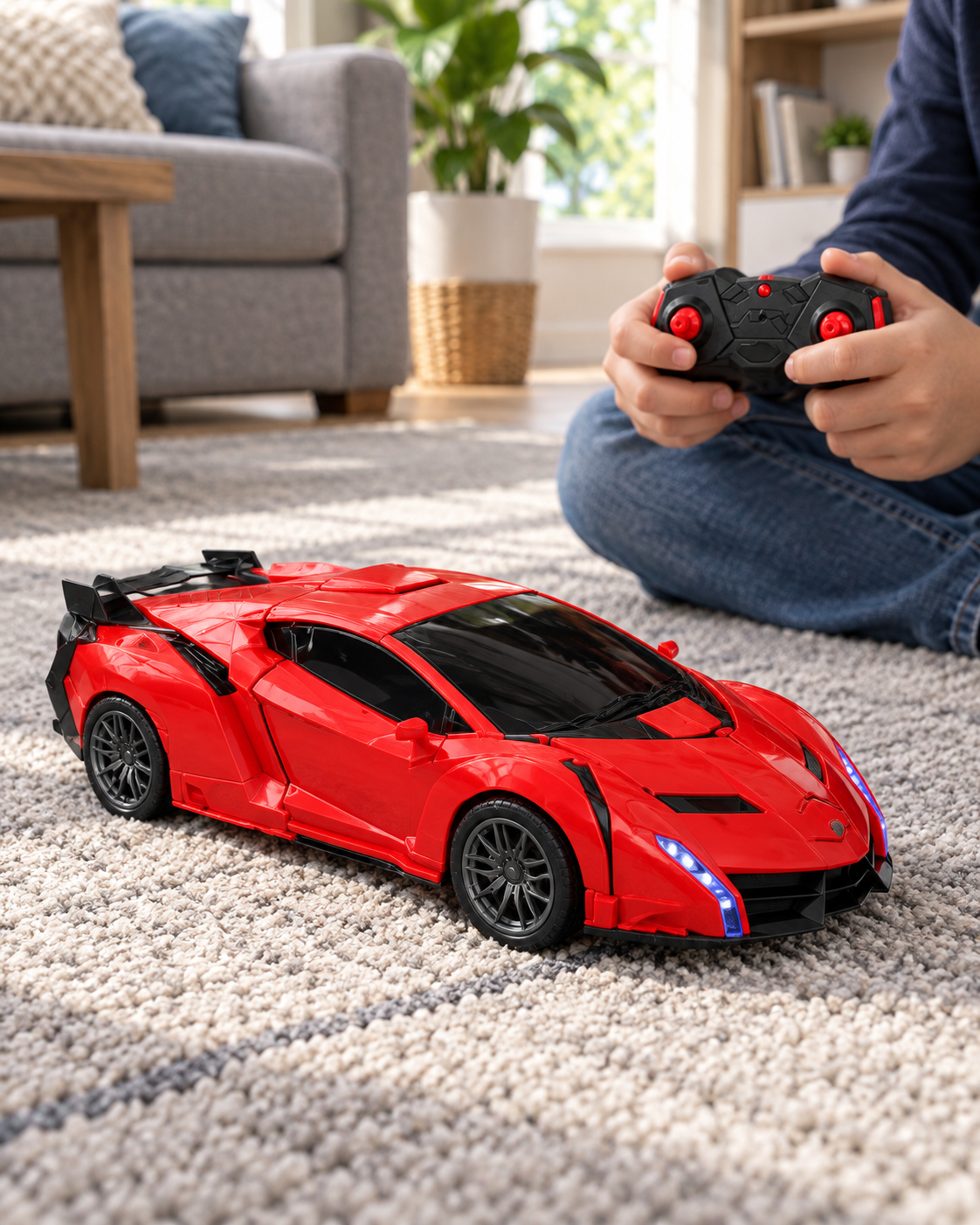 Mașină cu telecomandă transformabilă în robot, 2 în 1
