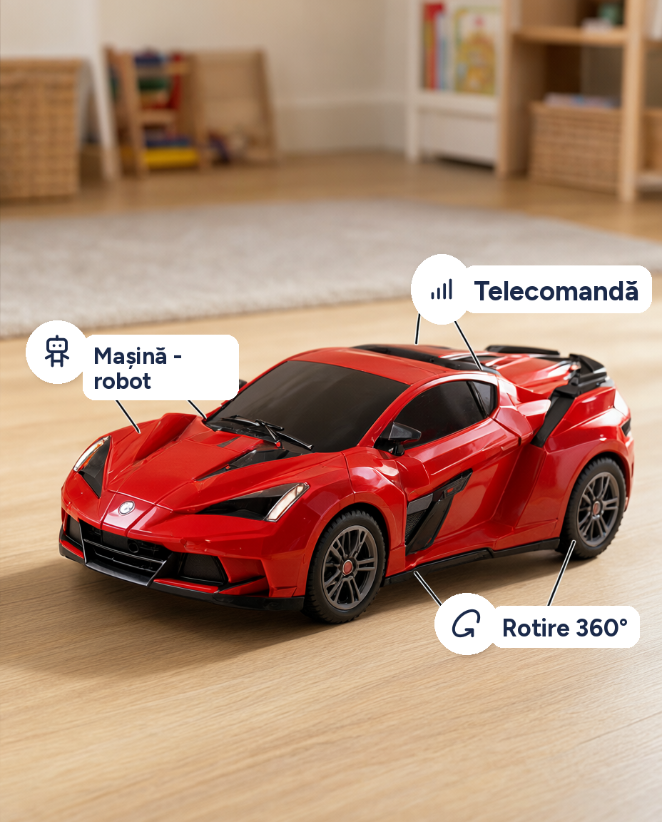 Mașină cu telecomandă transformabilă în robot, 2 în 1