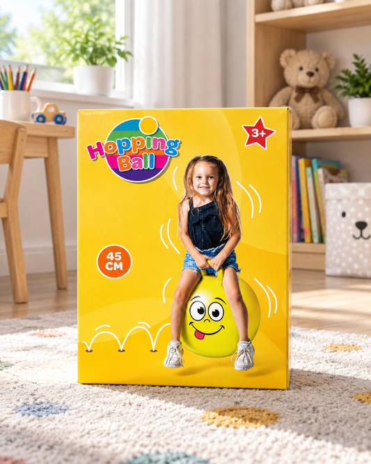 Minge săritoare Hopping Ball pentru copii, 45 cm, cu mânere